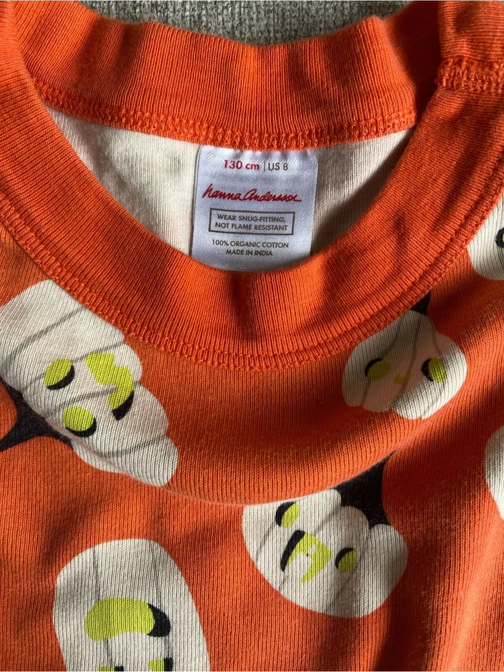 Hanna Andersson Orange Pumpkin Print Kids Pajama Set